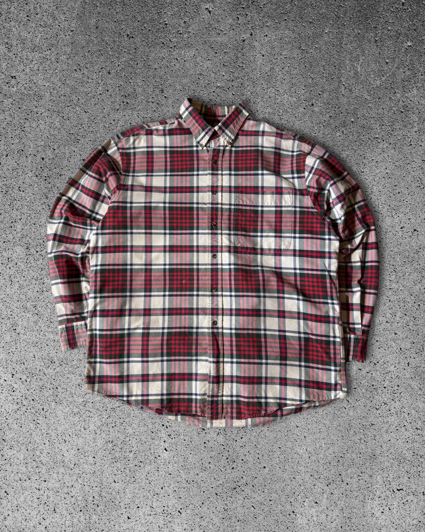 90s Lands' End チェック柄 長袖シャツ