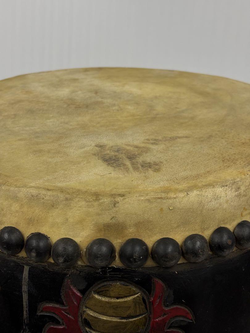 大太鼓 和太鼓 龍 彫り物 年代物 時代物 和楽器 和太鼓 太鼓 アンティーク 14in 木彫り 龍彫り 長期保管品