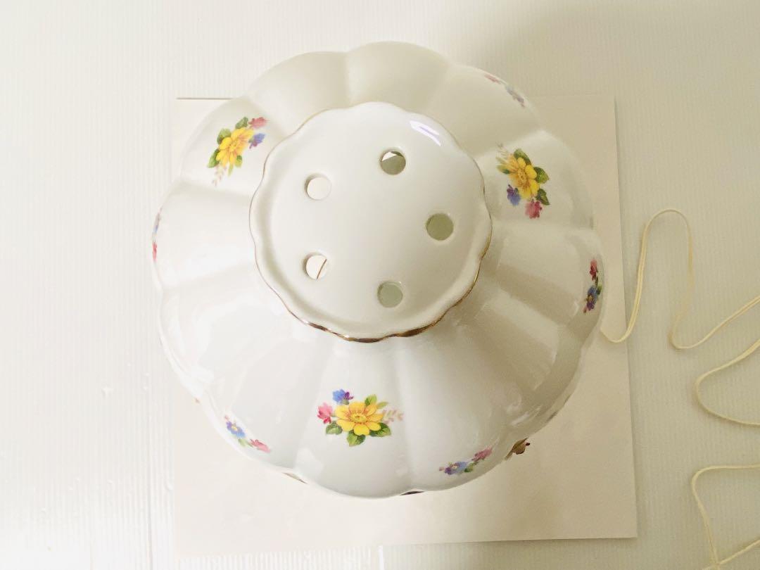 【 美品 】ヴィンテージ 高さ41㎝ メルヘンチック 陶器製 花柄ランプ