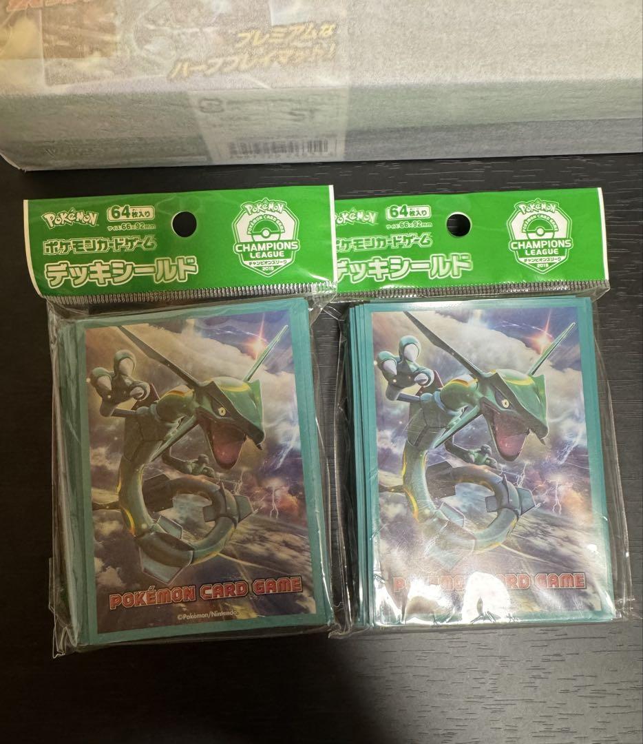 ポケモンカード　レックウザCL2019 プレイマット1枚、デッキシールド2セット ポケモンカード レックウザCL2019 プレイマット1枚、デッキ