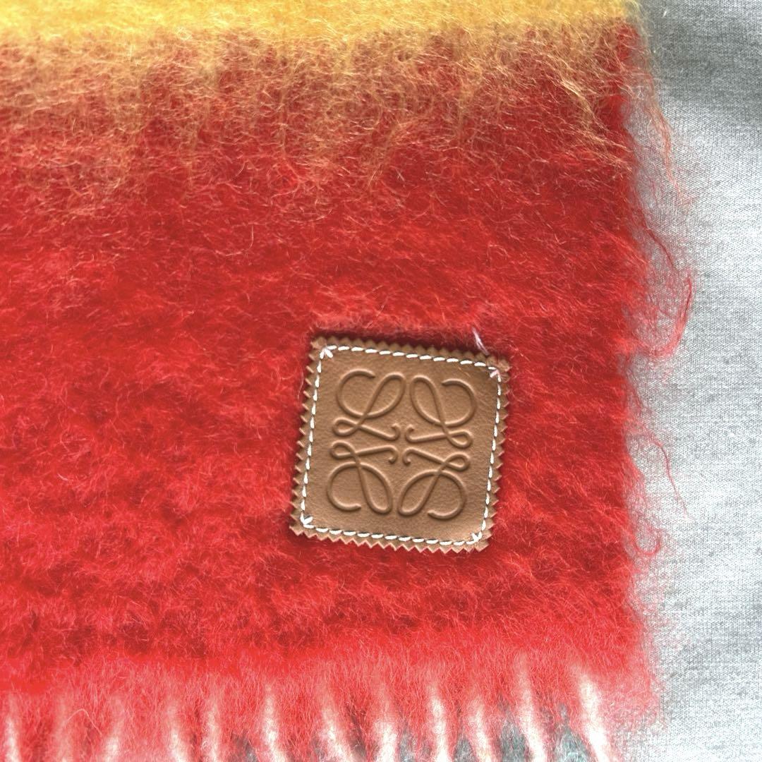 《美品✨レア》LOEWEロエベ　マフラー　ストライプ　アナグラム　ロゴ　S342