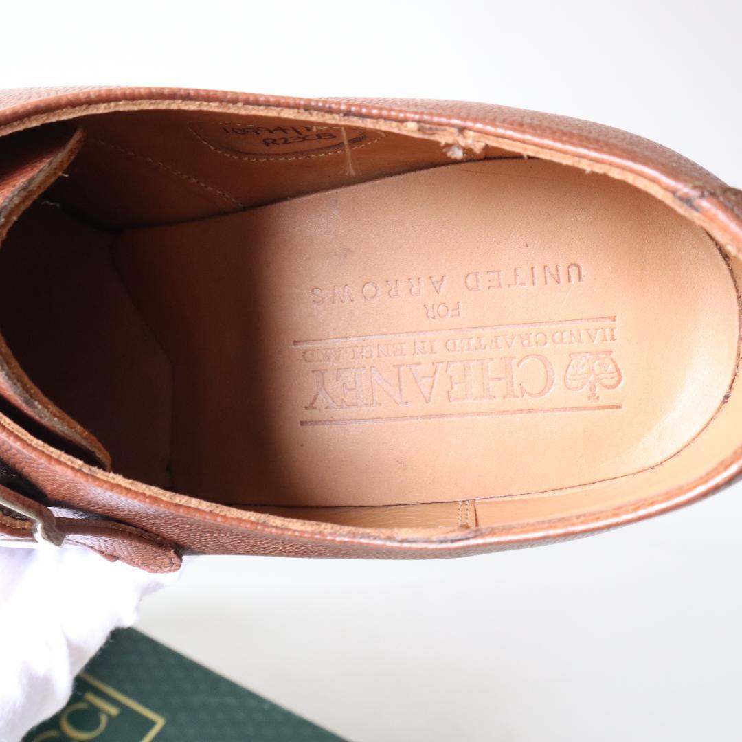 未使用品　チーニー　UA別注シングルモンク　ブラウンシボ革　サイズ8
