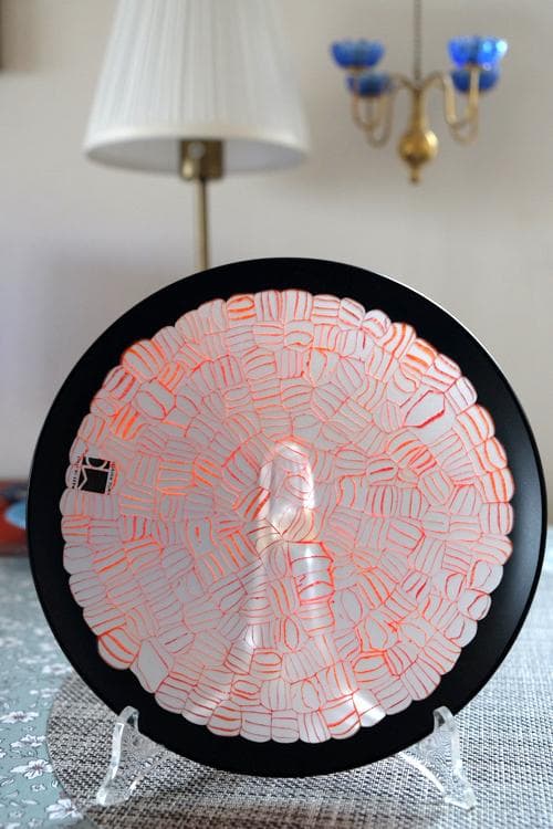 ベネチアンガラス ベネチアングラス ミルフィオリ プレート 舩木倭帆 江上冨士子