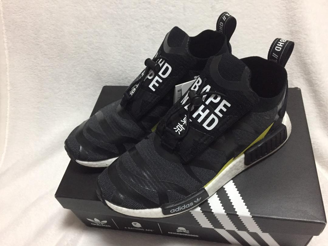 生まれのブランドで 正規品 新品 トリプルコラボ スニーカー Nmd Nbhd Ape Adidas スニーカー