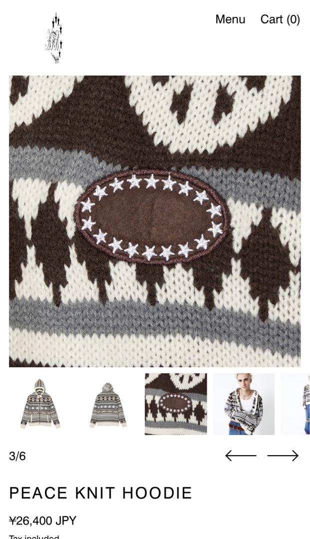 トップス afb PEACE KNIT HOODIE