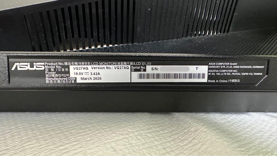 ASUS TUF GAMING VG27AQ (27インチ / WQHD)