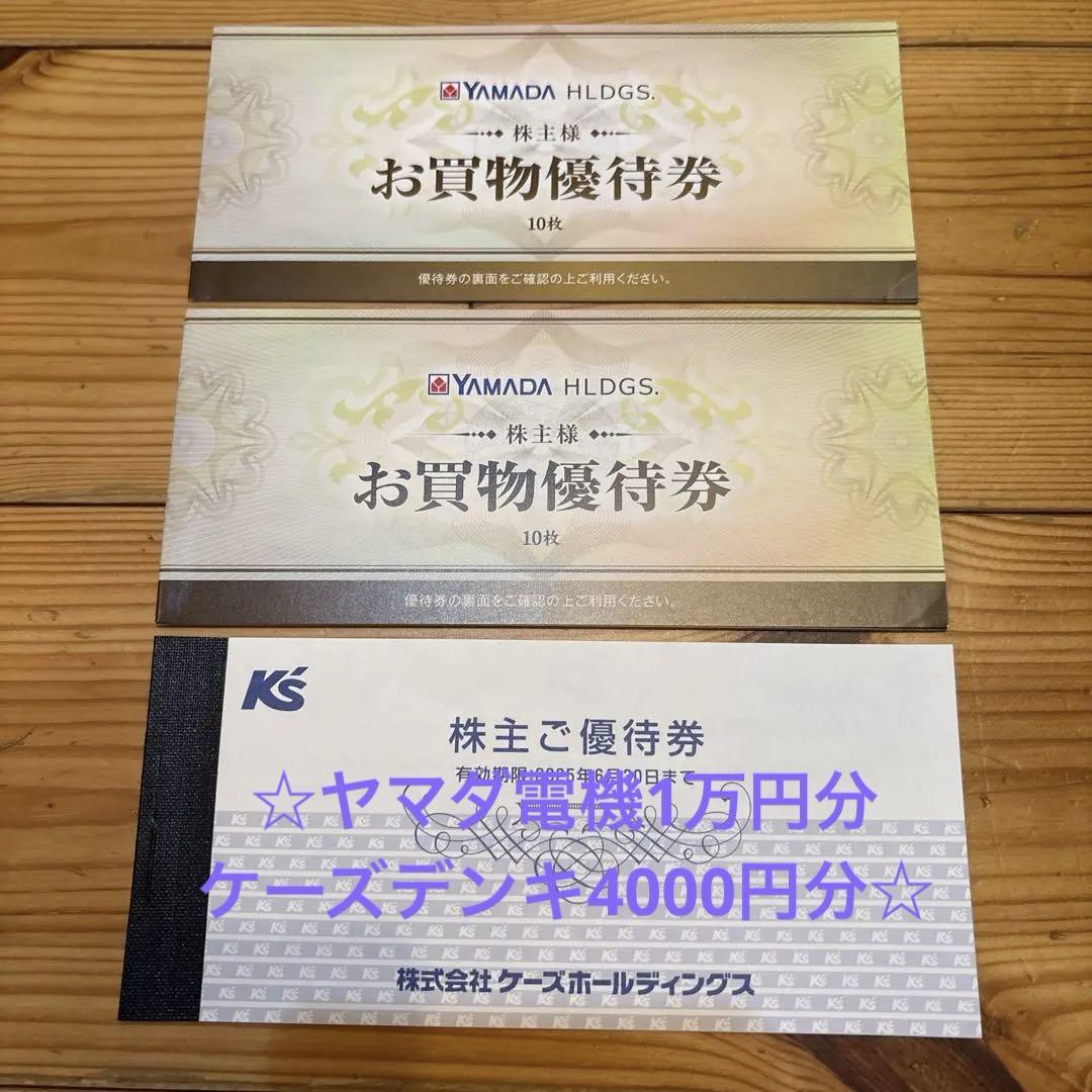 優待券 ヤマダ電機1万円 ケーズデンキ4000円分