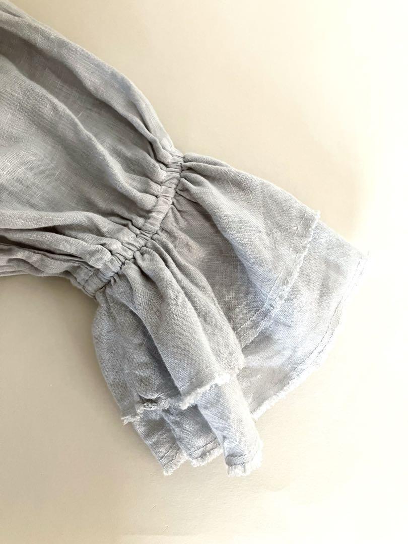 日本最大の nest Robe BLUE) (LIGHT 2枚カフスシャツ リネン段染め トップス