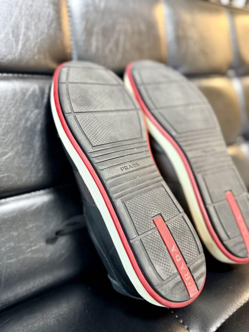 PRADA ブラック レザー スニーカー　8 1/2 （27.5cm）