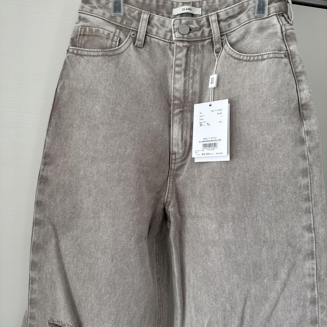 CLANE クラネ　SLASH CUT DENIM PANTS
