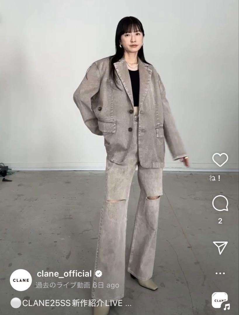 CLANE クラネ　SLASH CUT DENIM PANTS