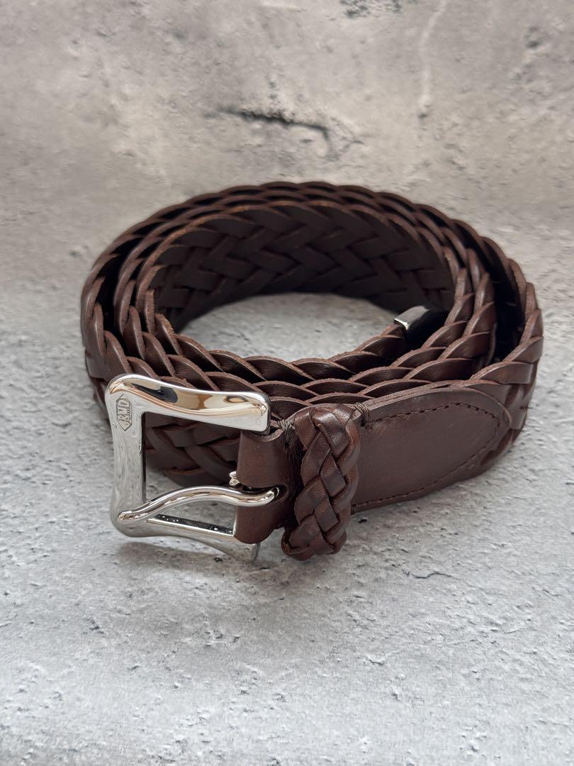 美品J&M DAVIDSON ベルト　85 ブラウン