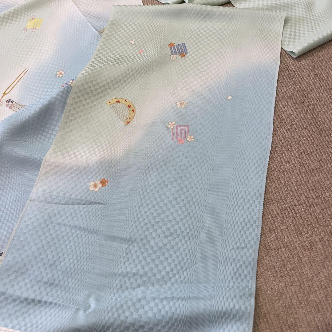 新品 未仕立て 十三参り 七歳お祝い着 付け下げ 丹後ちりめん 手描き友禅 正絹 画像10