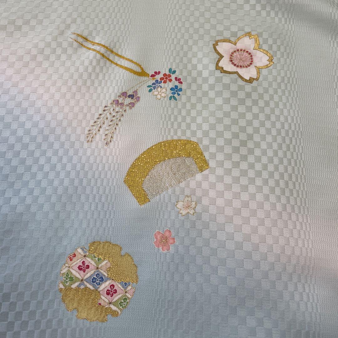 新品 未仕立て 十三参り 七歳お祝い着 付け下げ 丹後ちりめん 手描き友禅 正絹 画像13