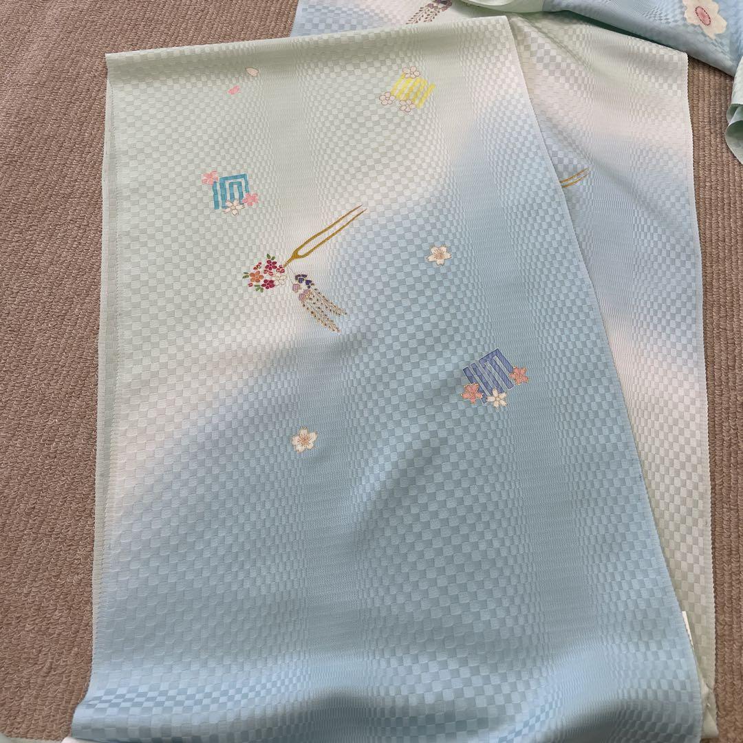 新品 未仕立て 十三参り 七歳お祝い着 付け下げ 丹後ちりめん 手描き友禅 正絹 画像7