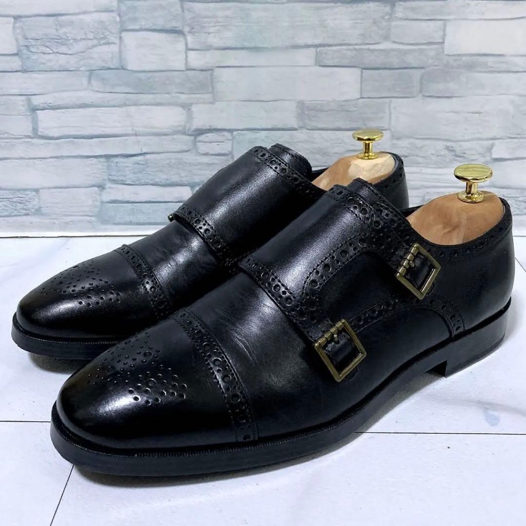 コールハーン 革靴 ダブルモンク ジェファーソングランド 本革 黒 26 上質26cm Cole Haan