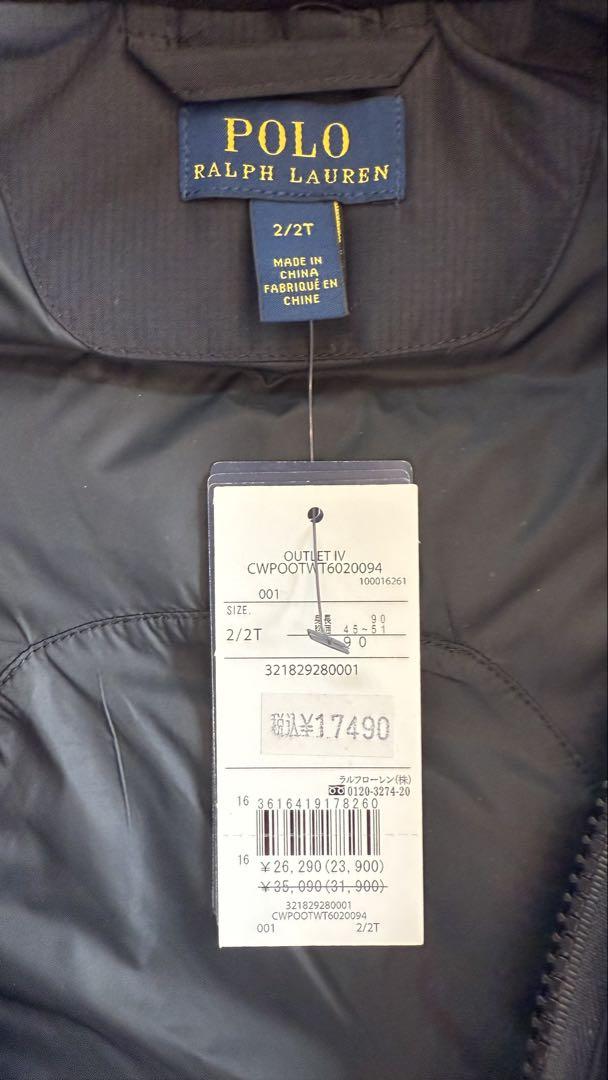 Polo Ralph Lauren 黒 ダウンベスト 2/2T