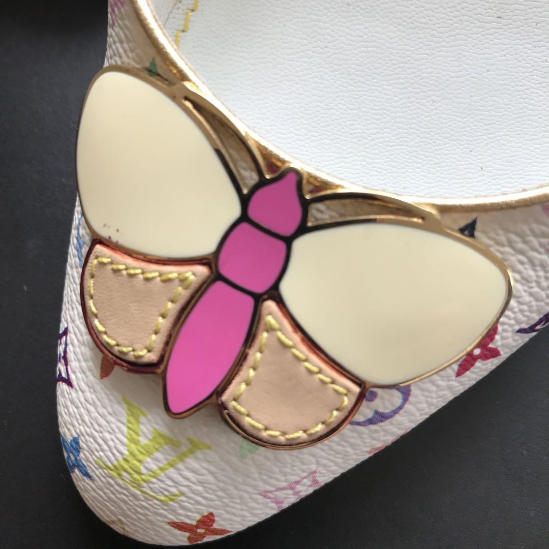 LOUIS VUITTON 美品 マルチカラー バタフライ フラット シューズ