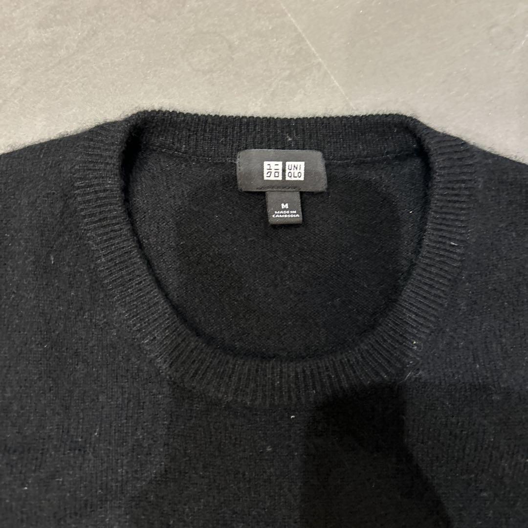 UNIQLO ブラック カーディガン M カシミヤ - メルカリ