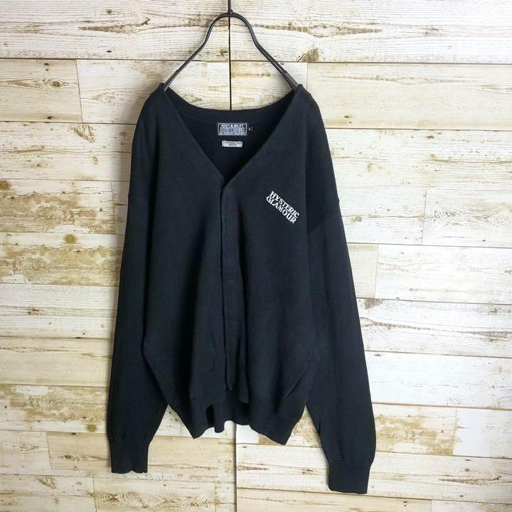ヒステリックグラマー バックロゴ入り ニット カーディガン 完売カラー