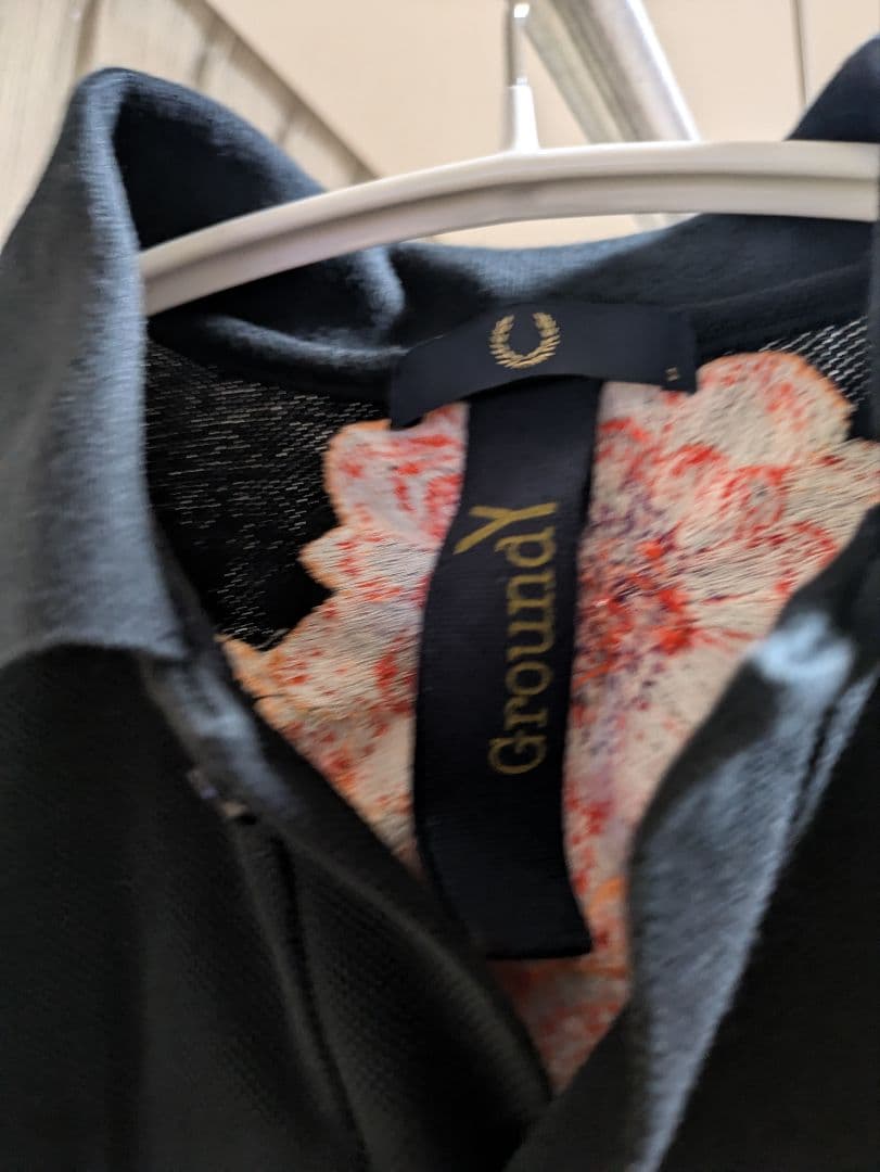 GroundY×fred perry ブラック ポロシャツ