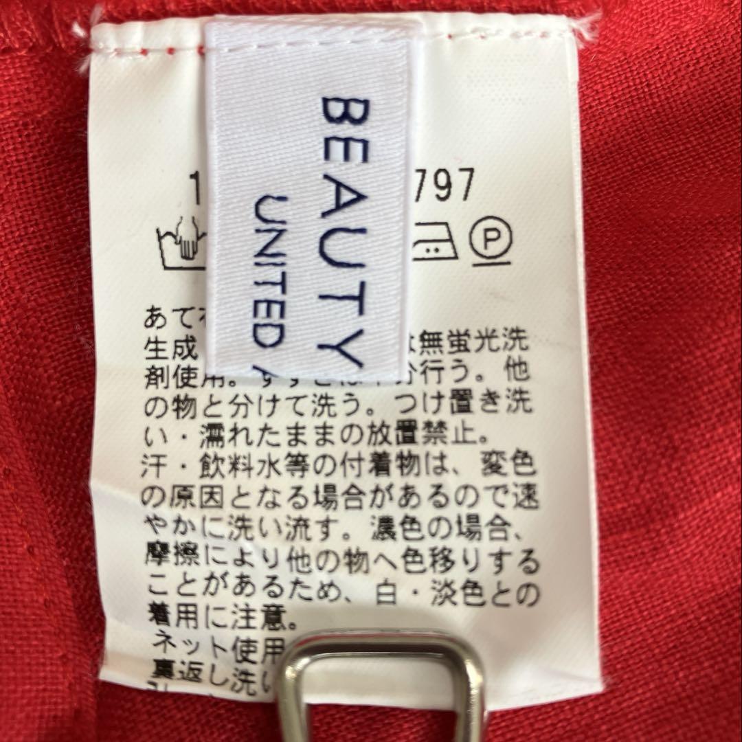 新品 ユナイテッドアローズ 2way リネンワンピース ノースリーブ レッド F 新品 ユナイテッドアローズ 2way リネンワンピース ノースリーブ
