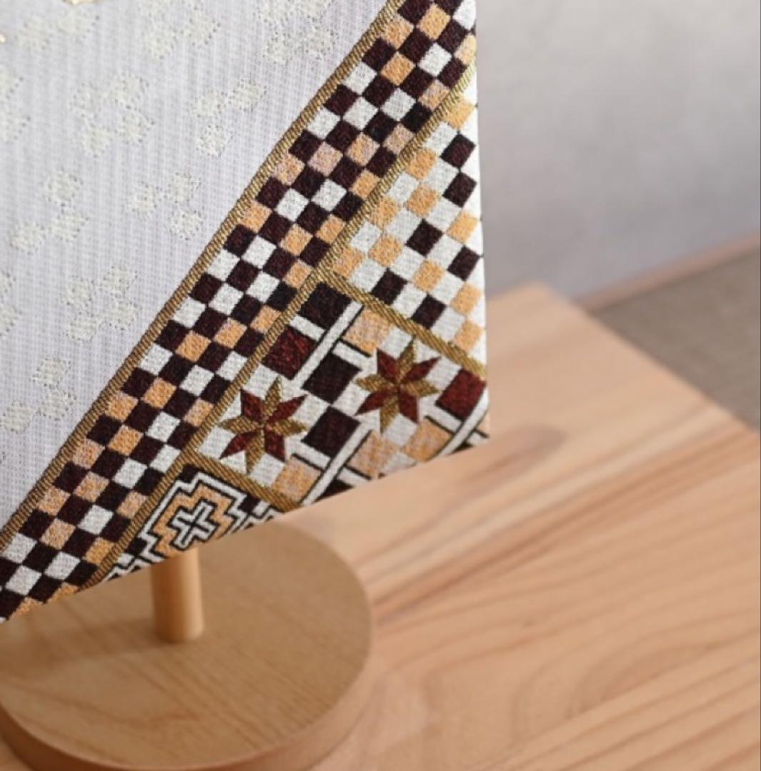 名前旗　金刺繍　金襴生地×寄木細工柄【スタンド付/送料無料】　男の子　節句