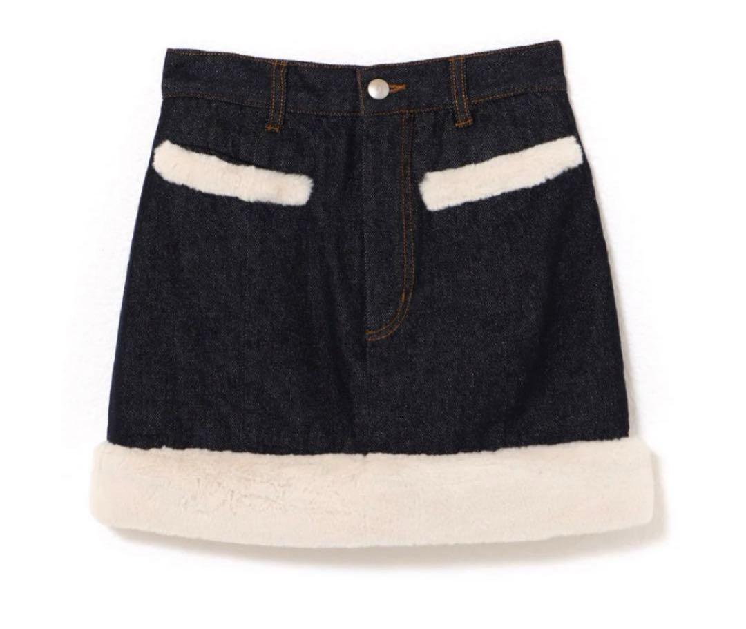スカート S andmary fur pocket denim skirt