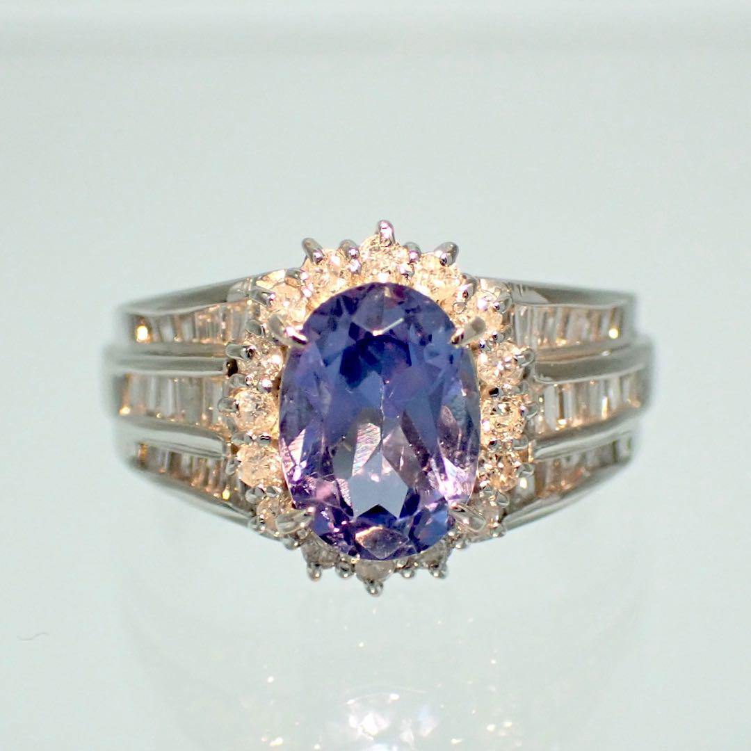 タンザナイト1.70ct ダイヤモンド0.66ct Pt900リング　指輪