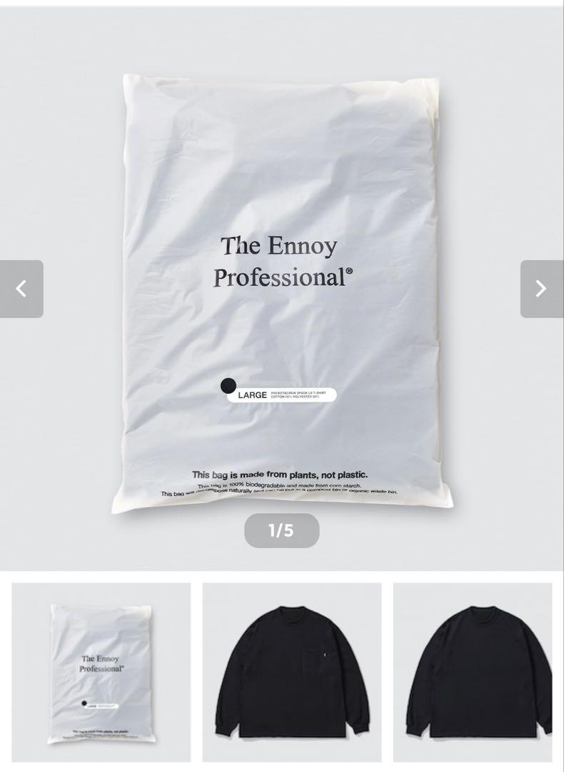 ポケT ennoy ロンT 黒 XXL 黒色 Professional ブラック