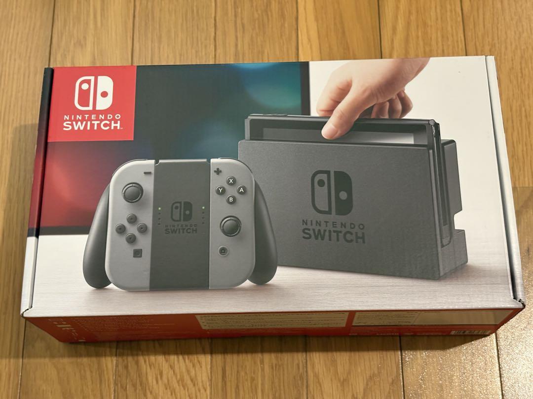 【美品・おまけ付】Switch本体 グレー 箱・予備フィルムあり