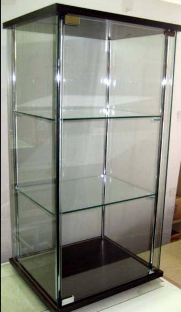 メール ガラス コレクションケース♐3段 高さ86cm ダークブラウン♐⭕全面強化ガラス 3QiMk-m41153214778 なマグネッ
