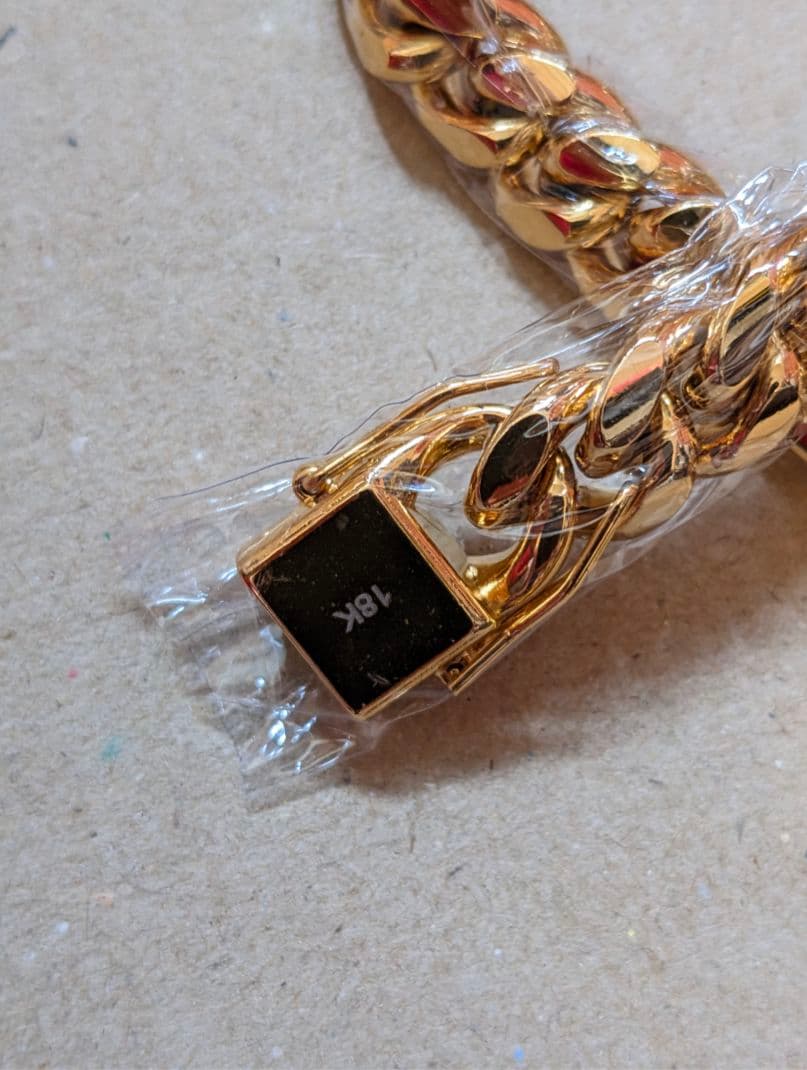 【21cm】【10mm】【18K刻印あり】【Miami Cuban】ブレスレット 【21cm】【10mm】【18K刻印あり】【Miami Cuban】ブレスレット