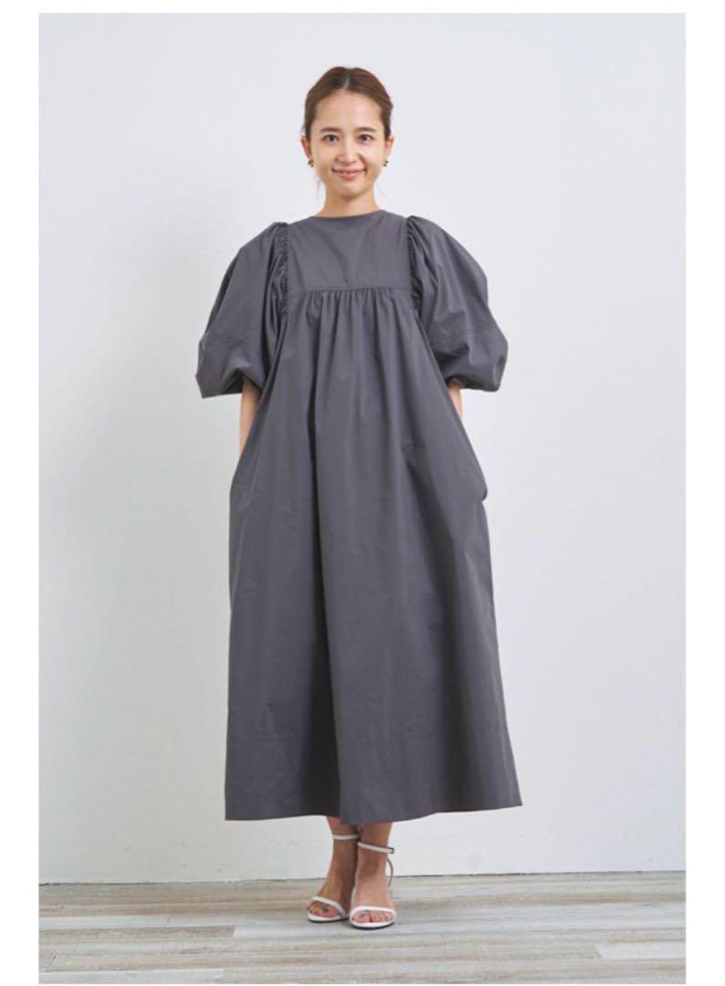 美品】yori ヨリ パフスリーブコットンワンピース