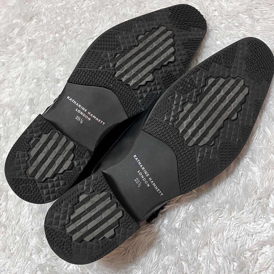 未使用級 キャサリンハムネット ロンドン 革靴 ブラック モンクストラップ