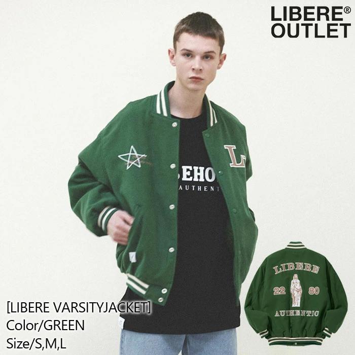 新品☆LIBERE VARSITY JACKET グリーン　刺繍　マリア