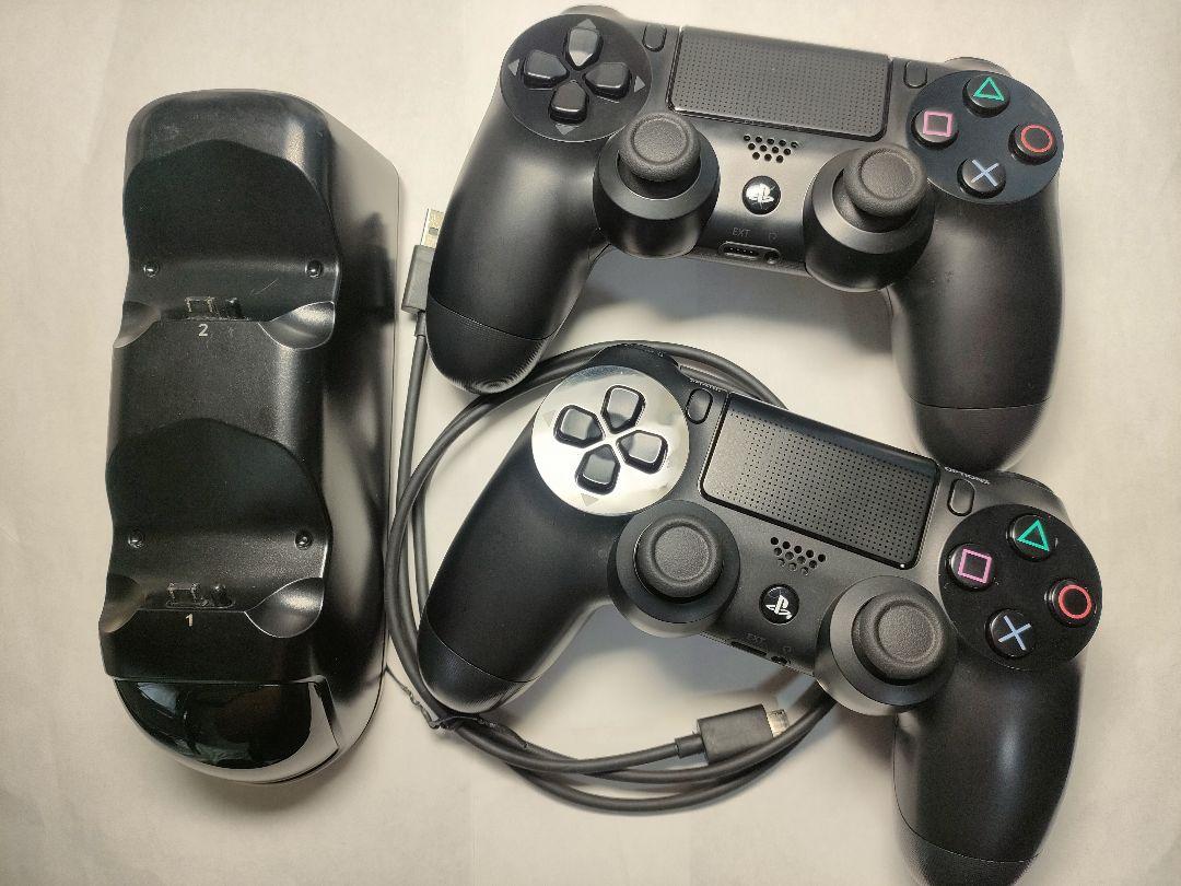 【動作良好】PS4コントローラー2個&充電スタンドセットプレイステーション4(PS4)