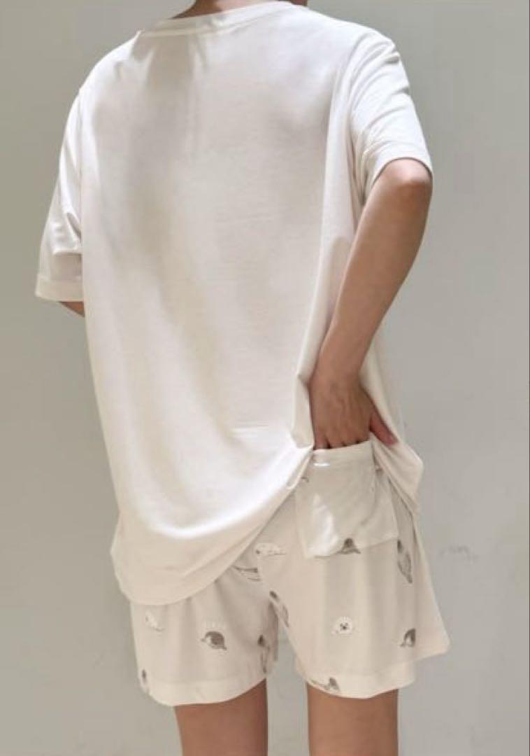 【新品】ジェラートピケ　接触冷感あざらし柄Tシャツショートパンツ上下セット