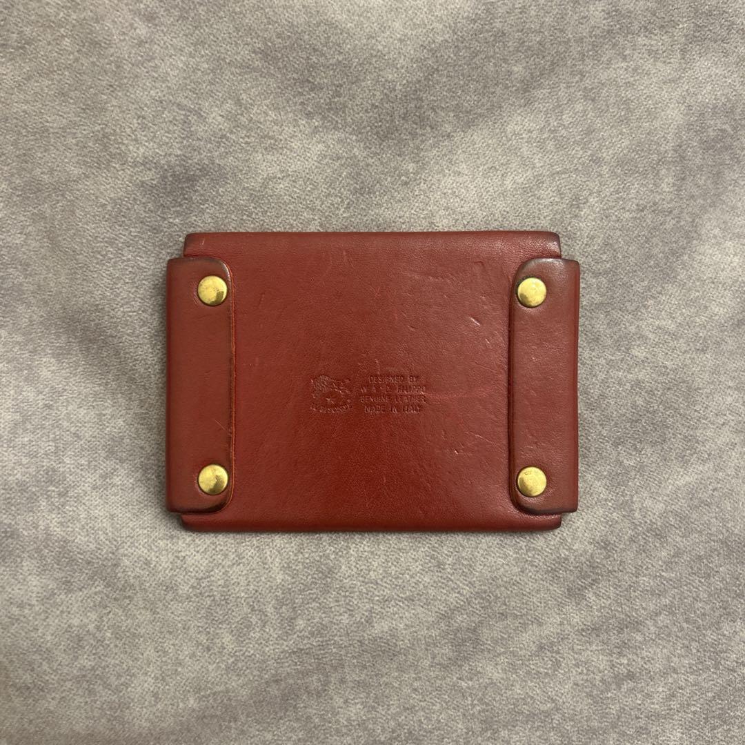 【新品未使用】イルビゾンテ　本革製名刺入れ　レッド　レザー IL BISONTE レザー 名刺入れ 赤 - メルカリ