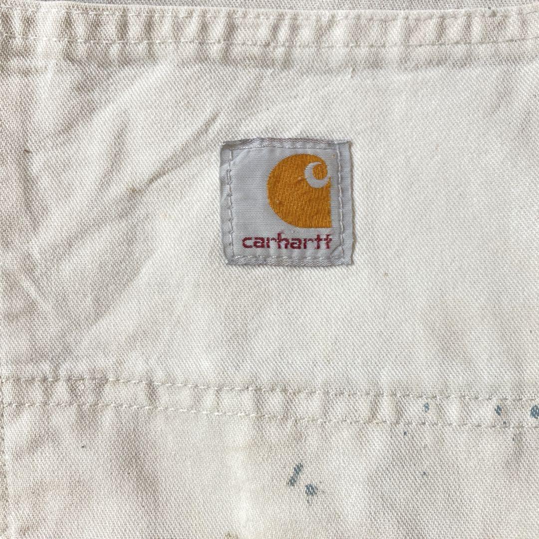 ★USA製★ Carhartt ダブルニー　ペインターパンツ ホワイト　ダメージ