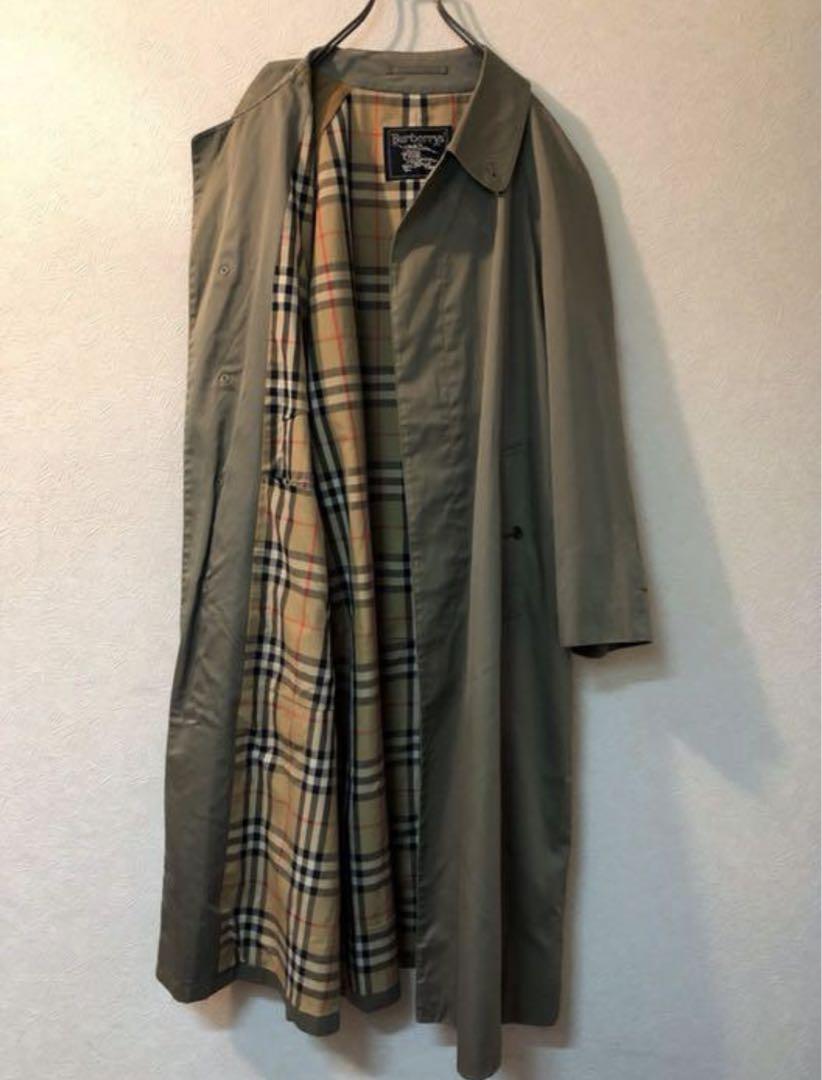 OLD BURBERRY バーバリー グレーベージュ ステンカラー コート