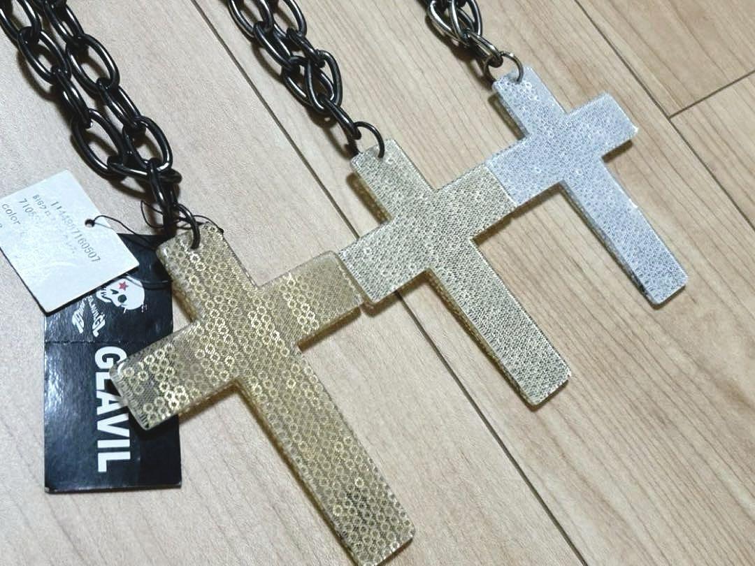 入手困難レア♡GLAVIL・tutuHA♡BIGクロスネックレス♡金銀3点