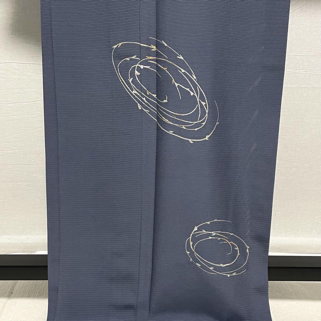 D126 夏着物　訪問着　グレー　絽　正絹　未使用極美品