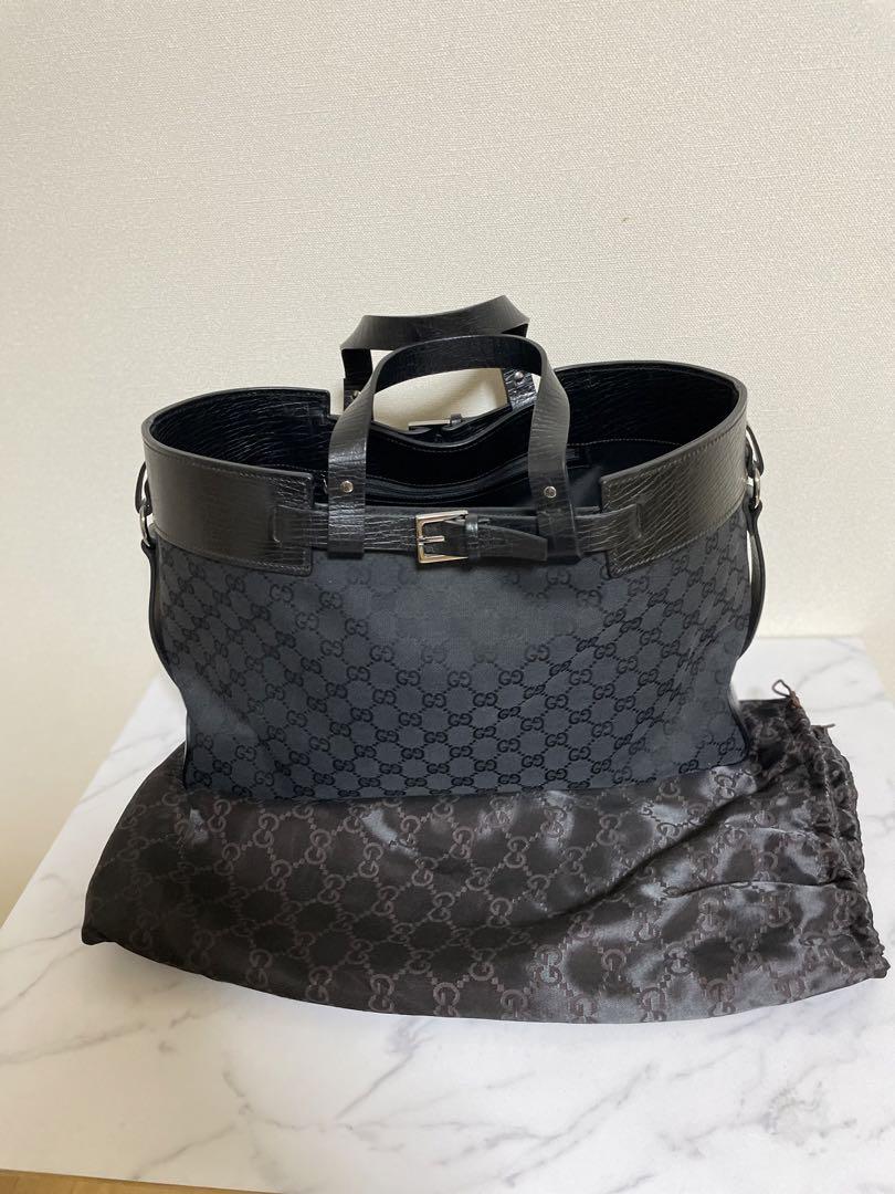 一度使用のみグッチGUCCIトートバッグ キャンバス レザー シルバー金具 画像11