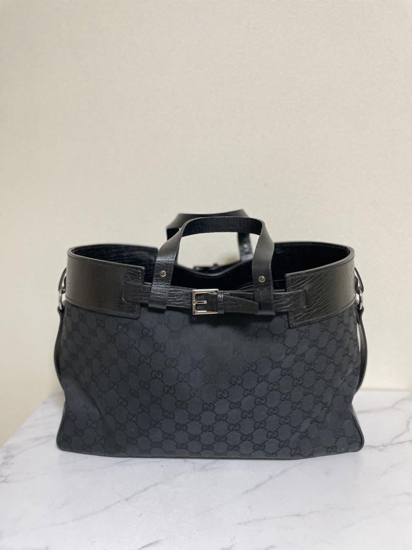 一度使用のみグッチGUCCIトートバッグ キャンバス レザー シルバー金具 画像3