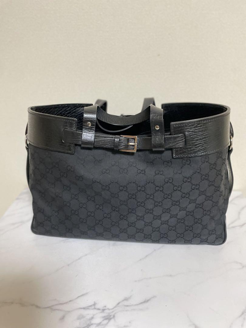 一度使用のみグッチGUCCIトートバッグ キャンバス レザー シルバー金具 画像7