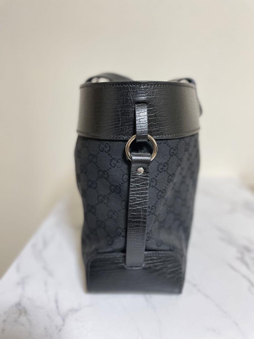 一度使用のみグッチGUCCIトートバッグ キャンバス レザー シルバー金具 画像9