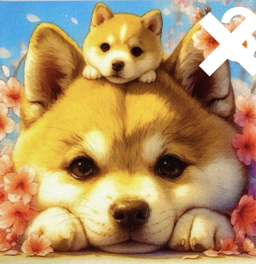オーダー受付中 春眠 桜 可愛い 柴犬 パネル生地 トートバッ