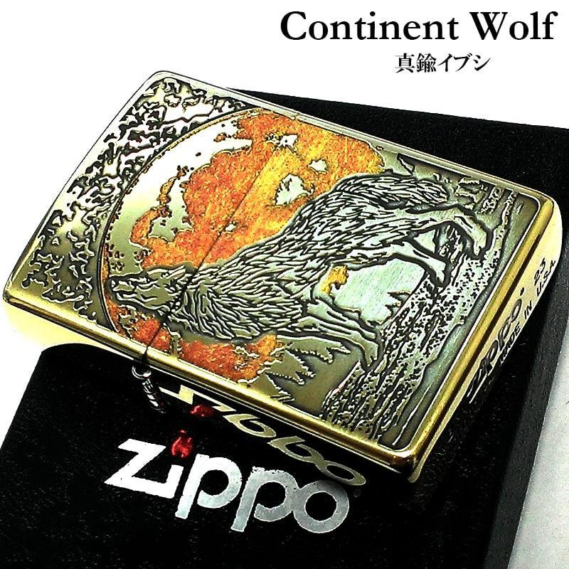 ZIPPO 狼 ウルフデザイン ジッポ ライター オオカミ アンティークゴールド