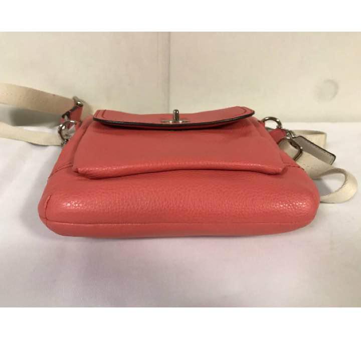極美品本物コーチCOACH本革レザーショルダーバッグターンロック